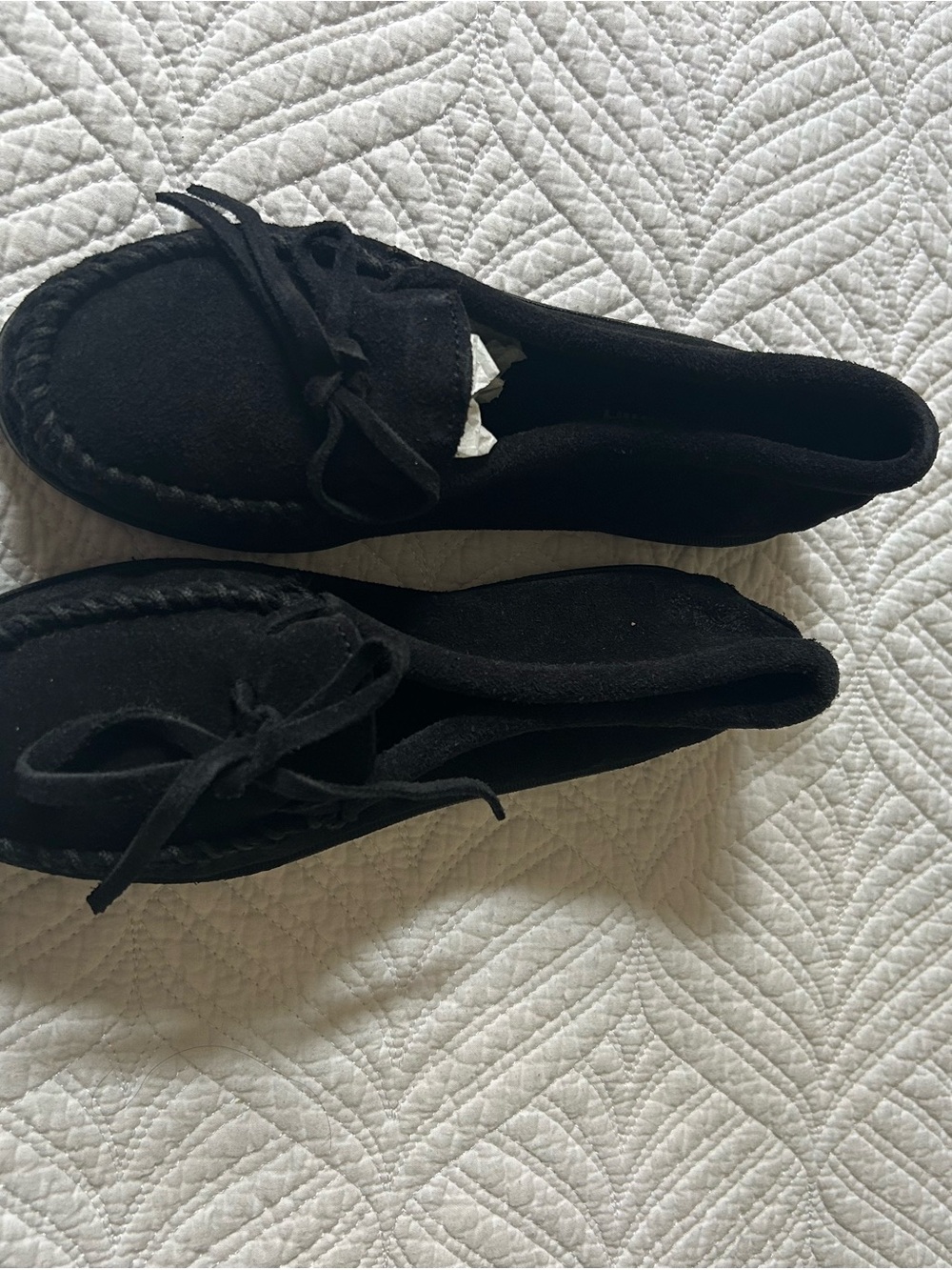 Minnetonka Black Suede Moccasins size 6.5